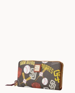 Dooney & Bourke Grab and Go|Wristlets<MLB Large Zip Around Wristlet Padres