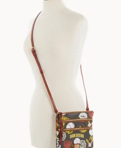 Dooney & Bourke Game Day Ready|Printed Fabric<MLB N S Triple Zip Crossbody Padres