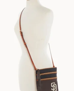 Dooney & Bourke Game Day Ready|Printed Fabric<MLB Triple Zip Crossbody Padres
