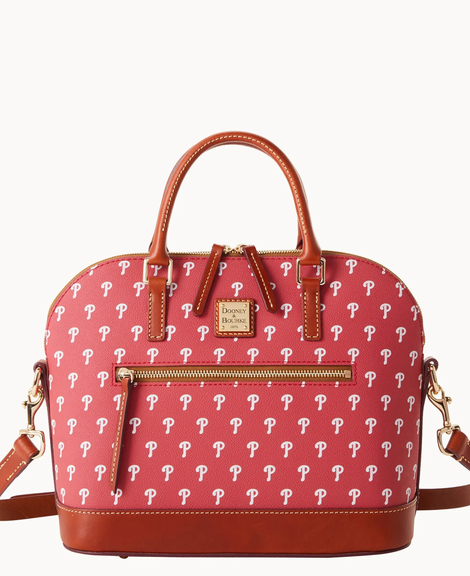 Dooney & Bourke Game Day Ready|Printed Fabric<MLB Domed Zip Satchel PHILLIES