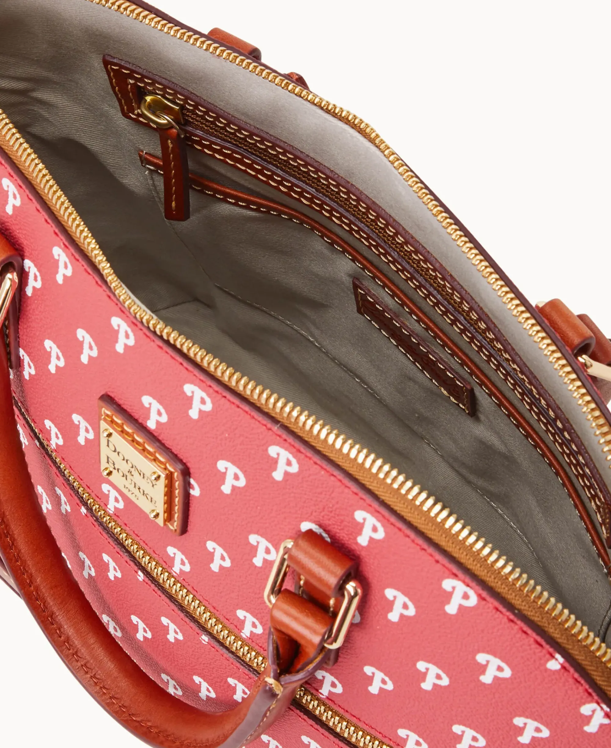 Dooney & Bourke Game Day Ready|Printed Fabric<MLB Domed Zip Satchel PHILLIES