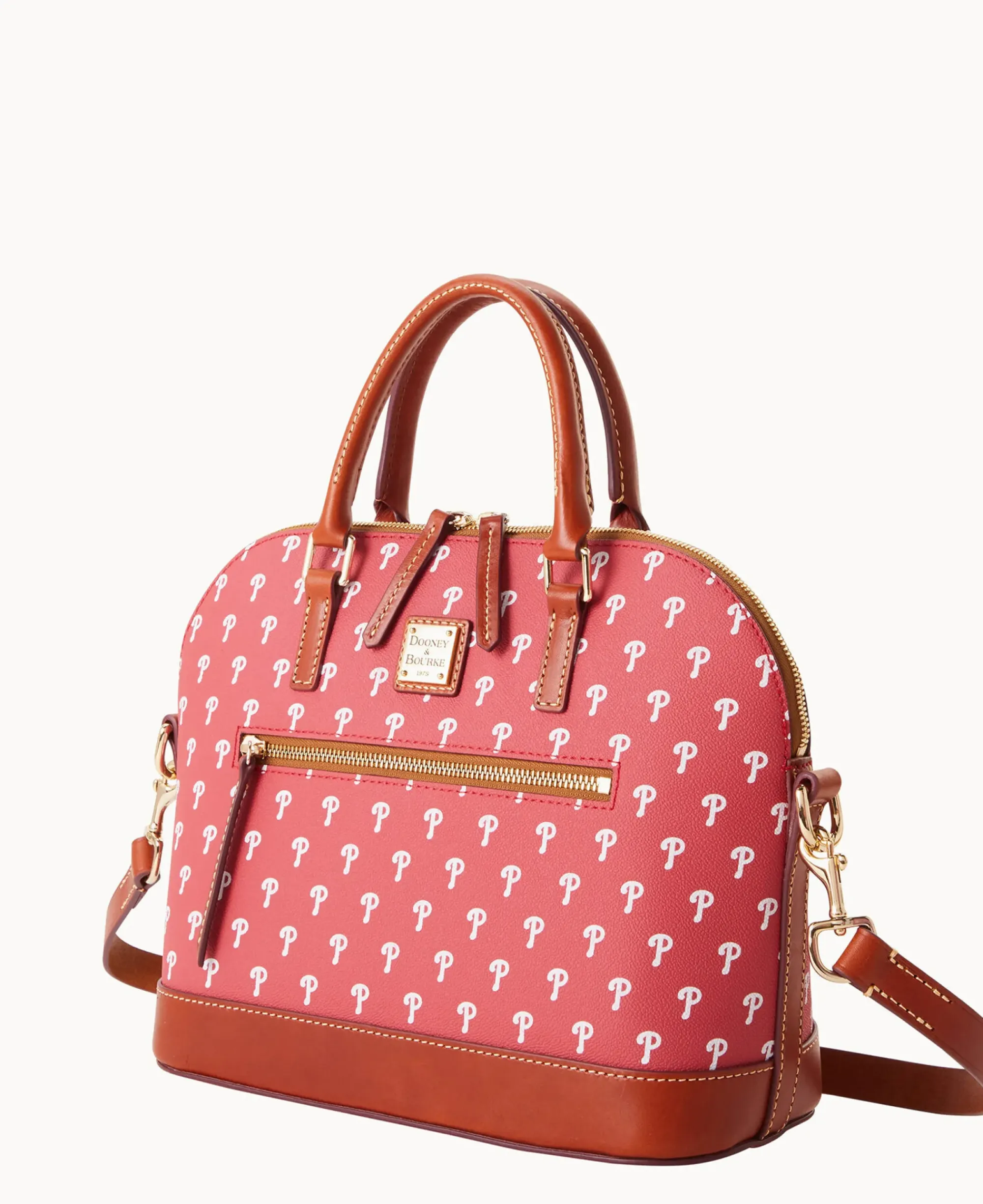 Dooney & Bourke Game Day Ready|Printed Fabric<MLB Domed Zip Satchel PHILLIES
