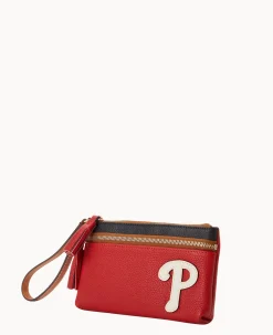Dooney & Bourke Grab and Go|Wristlets<MLB Double Zip Wristlet Phillies
