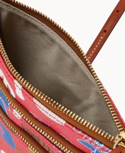 Dooney & Bourke Game Day Ready|Printed Fabric<MLB N S Triple Zip Crossbody Phillies