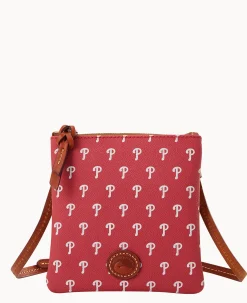 Dooney & Bourke Game Day Ready|Printed Fabric<MLB Small North South Top Zip Crossbody Phillies