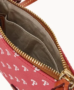 Dooney & Bourke Game Day Ready|Printed Fabric<MLB Small North South Top Zip Crossbody Phillies