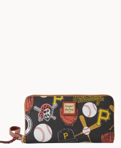 Dooney & Bourke Grab and Go|Wristlets<MLB Large Zip Around Wristlet Pirates