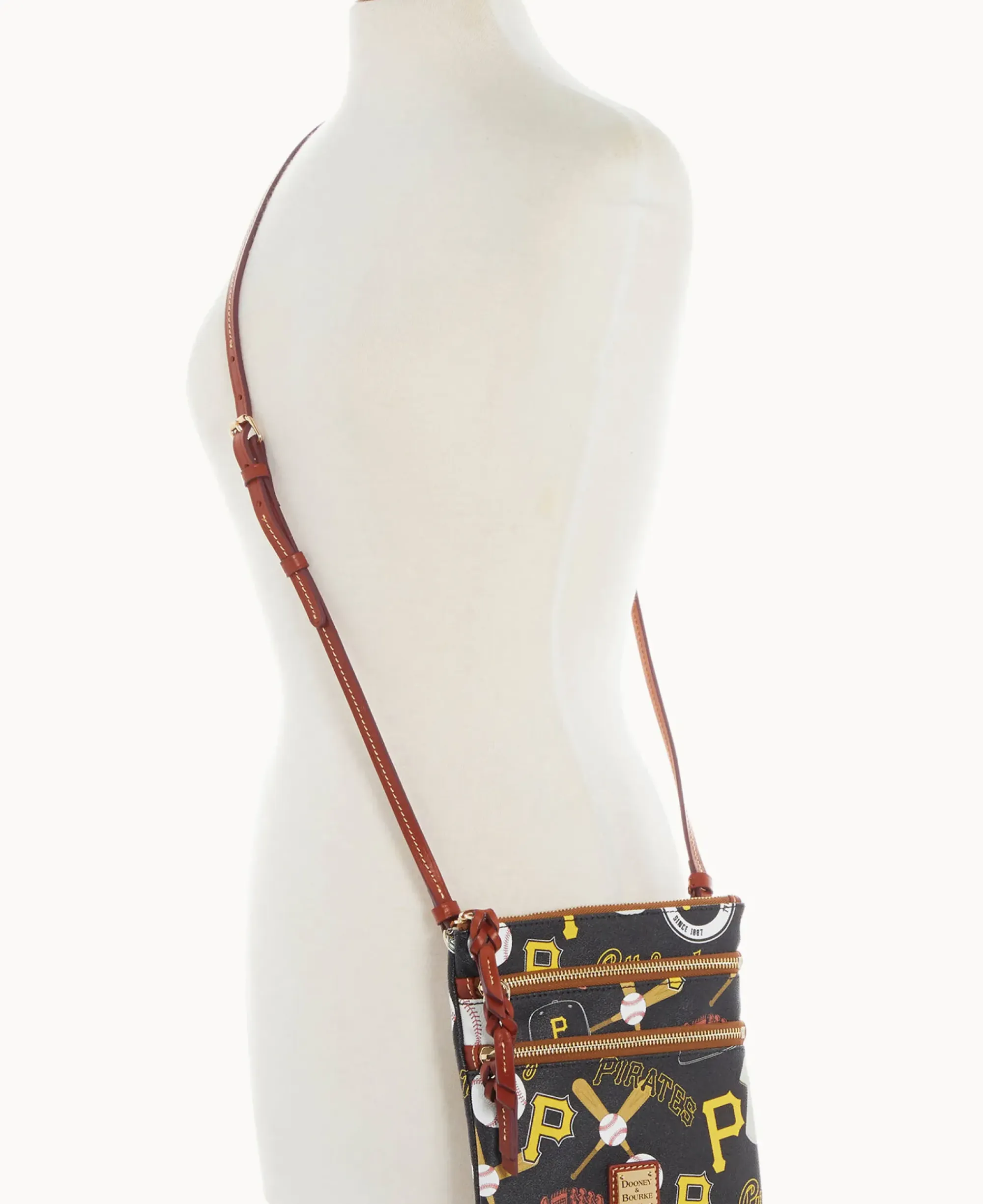 Dooney & Bourke Game Day Ready|Printed Fabric<MLB N S Triple Zip Crossbody Pirates