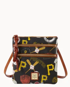 Dooney & Bourke Game Day Ready|Printed Fabric<MLB N S Triple Zip Crossbody Pirates