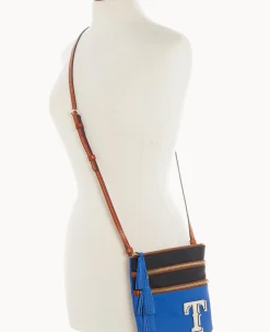 Dooney & Bourke Game Day Ready|Printed Fabric<MLB Triple Zip Crossbody Rangers