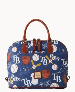 Dooney & Bourke Game Day Ready|Printed Fabric<MLB Zip Zip Satchel Rays