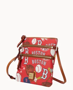 Dooney & Bourke Game Day Ready|Printed Fabric<MLB N S Triple Zip Crossbody Red Sox