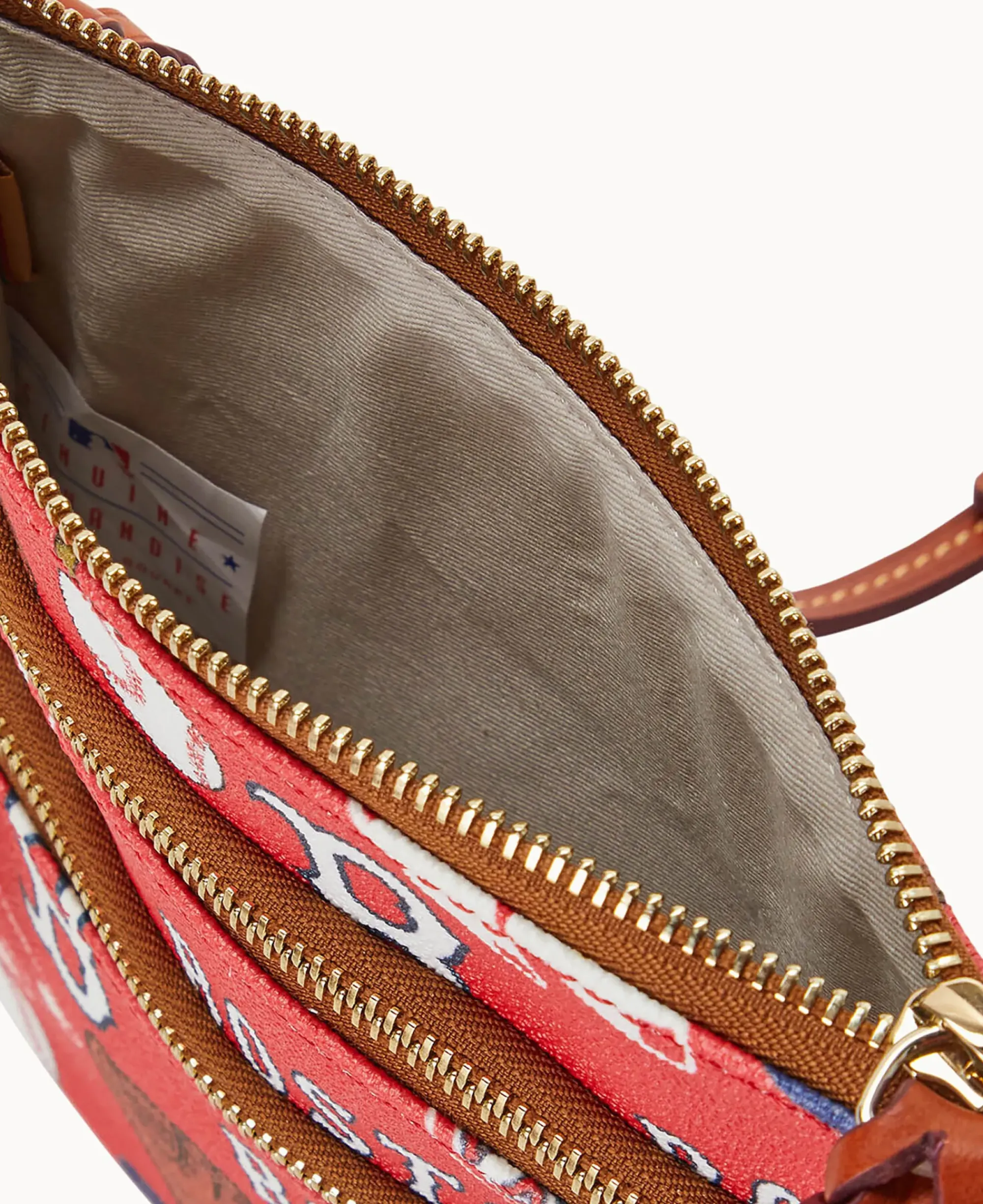 Dooney & Bourke Game Day Ready|Printed Fabric<MLB N S Triple Zip Crossbody Red Sox