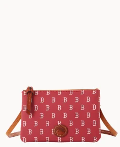 Dooney & Bourke Game Day Ready|Printed Fabric<MLB Top Zip Crossbody Red Sox
