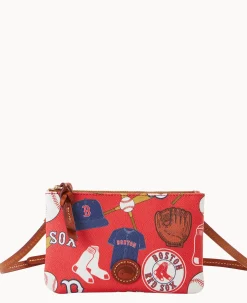 Dooney & Bourke Game Day Ready|Printed Fabric<MLB Top Zip Crossbody Red Sox