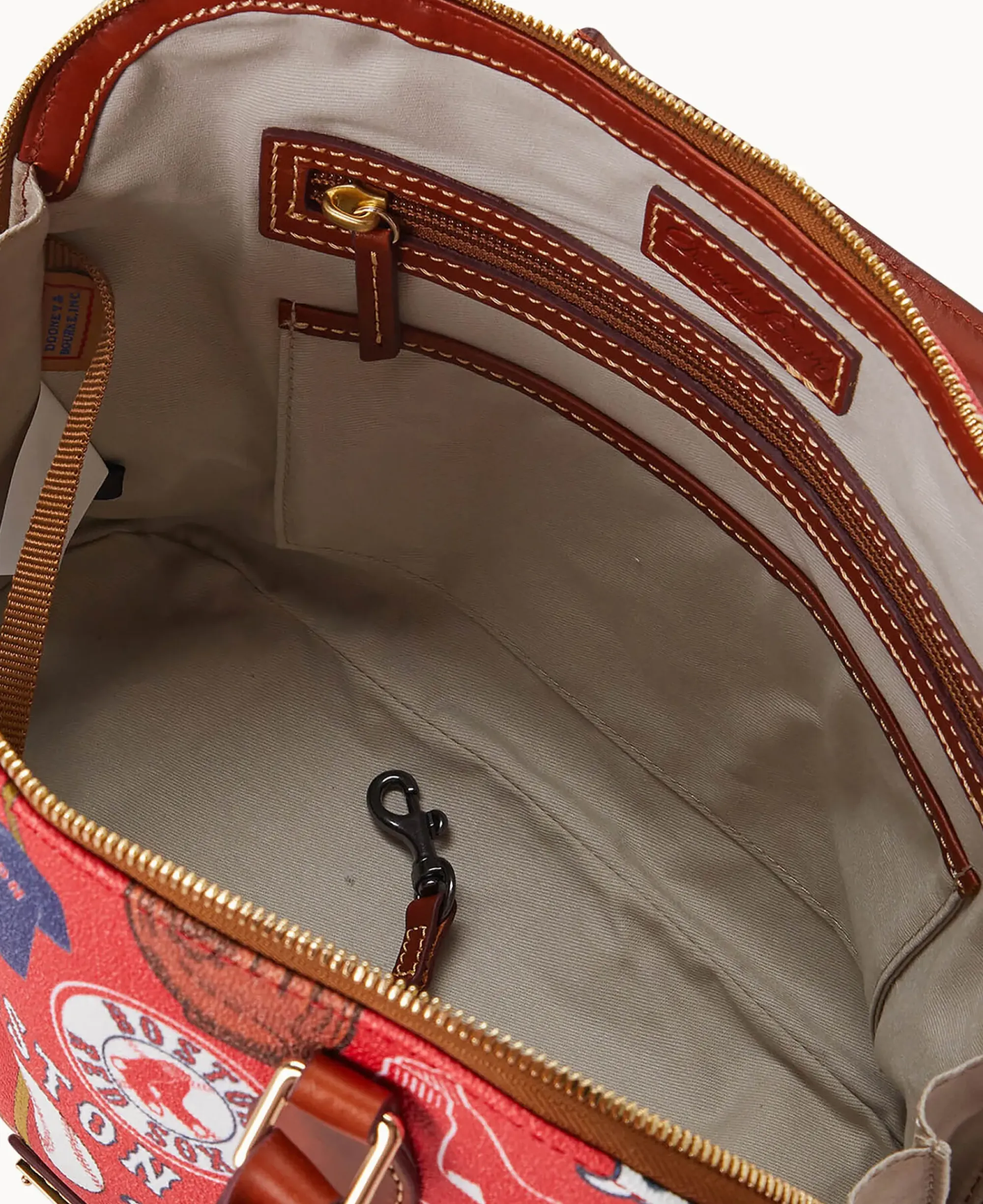Dooney & Bourke Game Day Ready|Printed Fabric<MLB Zip Zip Satchel Red Sox