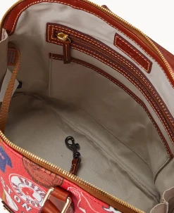 Dooney & Bourke Game Day Ready|Printed Fabric<MLB Zip Zip Satchel Red Sox