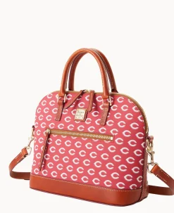Dooney & Bourke Game Day Ready|Printed Fabric<MLB Domed Zip Satchel REDS