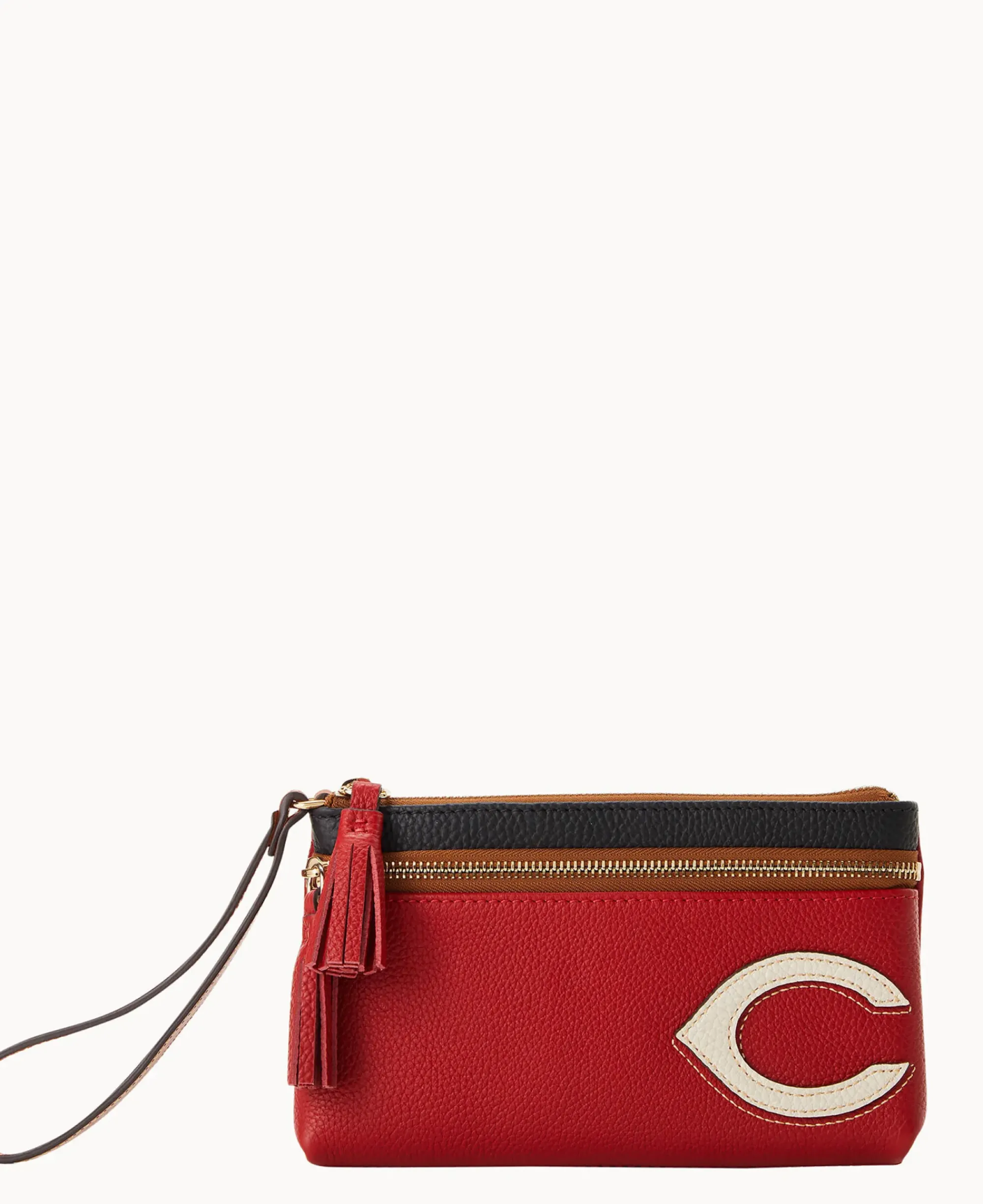 Dooney & Bourke Grab and Go|Wristlets<MLB Double Zip Wristlet Reds