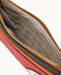 Dooney & Bourke Grab and Go|Wristlets<MLB Double Zip Wristlet Reds