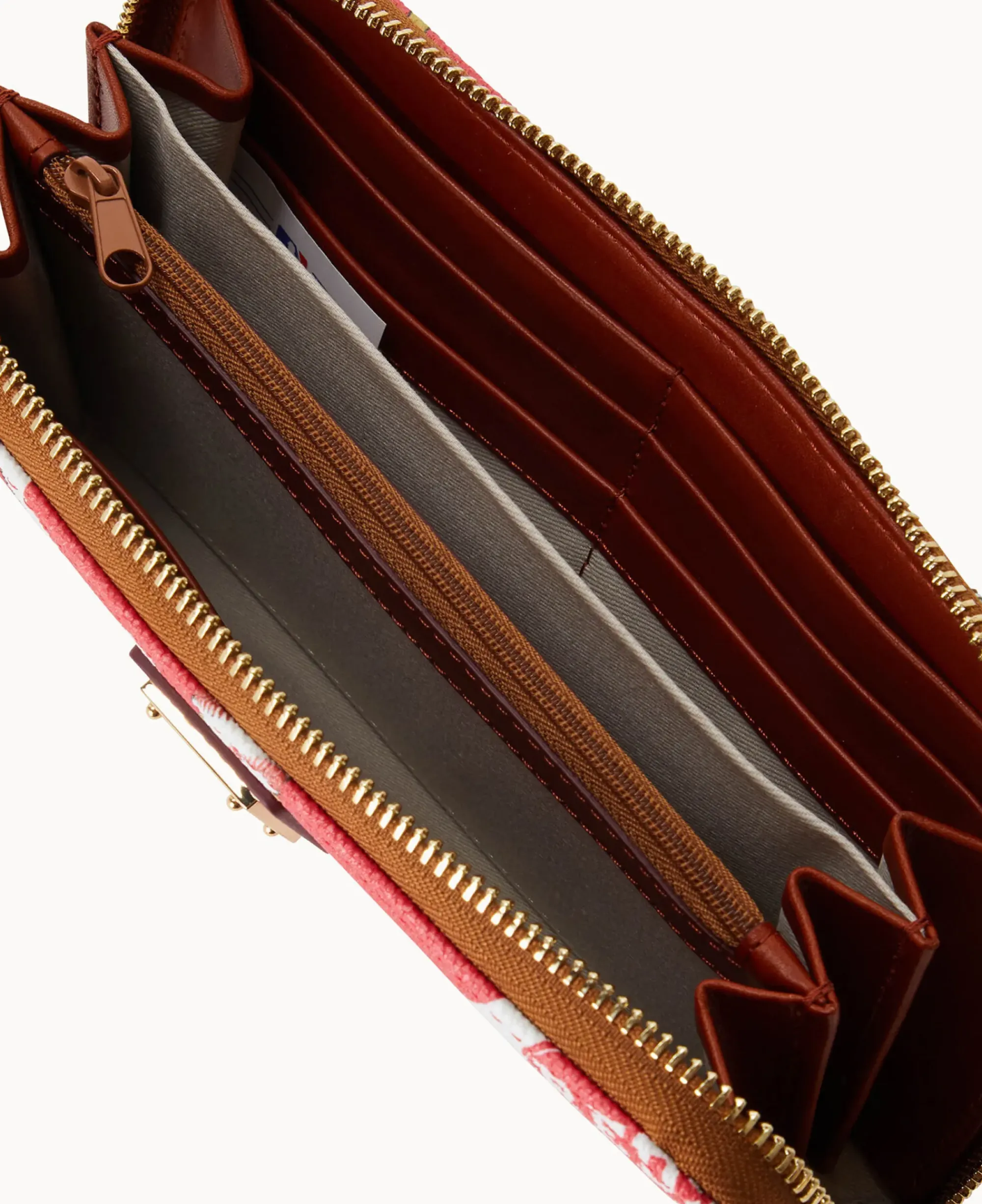Dooney & Bourke Grab and Go|Wristlets<MLB Large Zip Around Wristlet Reds