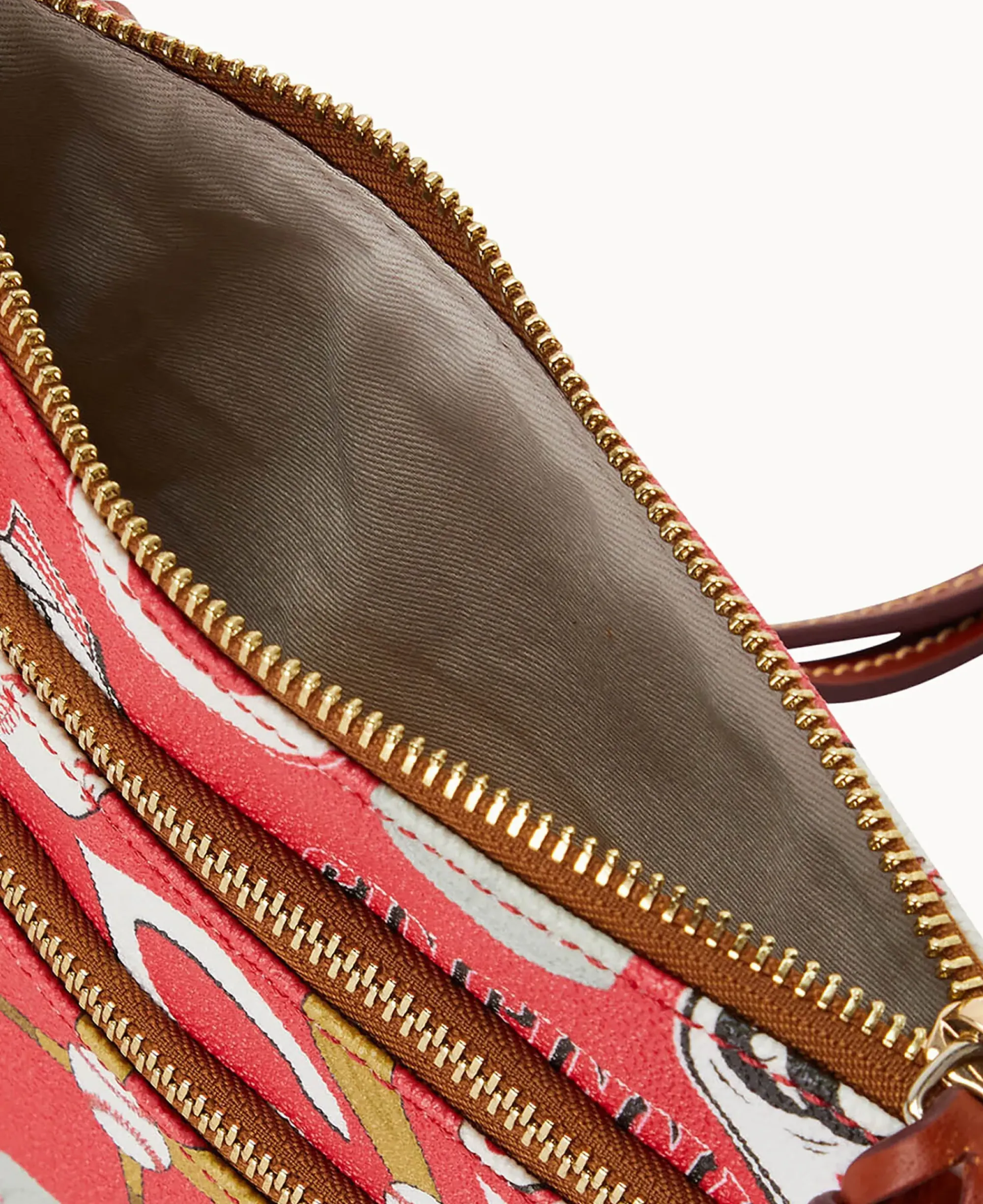 Dooney & Bourke Game Day Ready|Printed Fabric<MLB N S Triple Zip Crossbody Reds