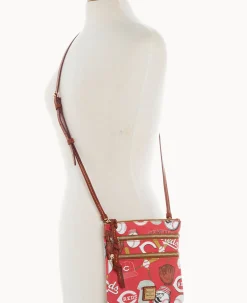 Dooney & Bourke Game Day Ready|Printed Fabric<MLB N S Triple Zip Crossbody Reds