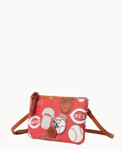 Dooney & Bourke Game Day Ready|Printed Fabric<MLB Top Zip Crossbody Reds