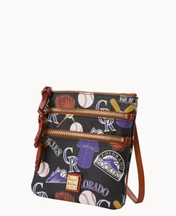 Dooney & Bourke Game Day Ready|Printed Fabric<MLB N S Triple Zip Crossbody Rockies