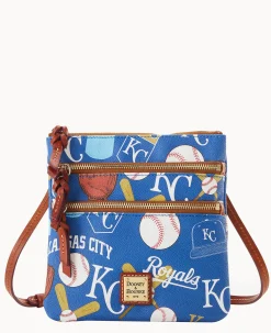 Dooney & Bourke Game Day Ready|Printed Fabric<MLB N S Triple Zip Crossbody Royals