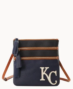 Dooney & Bourke Game Day Ready|Printed Fabric<MLB Triple Zip Crossbody Royals