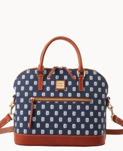 Dooney & Bourke Game Day Ready|Printed Fabric<MLB Domed Zip Satchel TIGERS