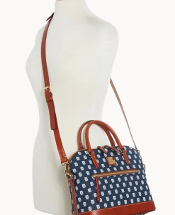 Dooney & Bourke Game Day Ready|Printed Fabric<MLB Domed Zip Satchel TIGERS