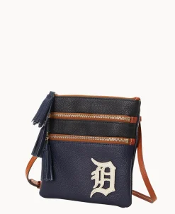 Dooney & Bourke Game Day Ready|Printed Fabric<MLB Triple Zip Crossbody Tigers