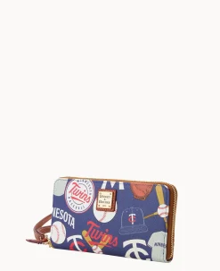 Dooney & Bourke Grab and Go|Wristlets<MLB Large Zip Around Wristlet Twins