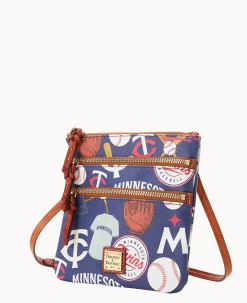 Dooney & Bourke Game Day Ready|Printed Fabric<MLB N S Triple Zip Crossbody Twins