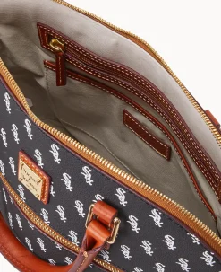 Dooney & Bourke Game Day Ready|Printed Fabric<MLB Domed Zip Satchel WHITE SOX