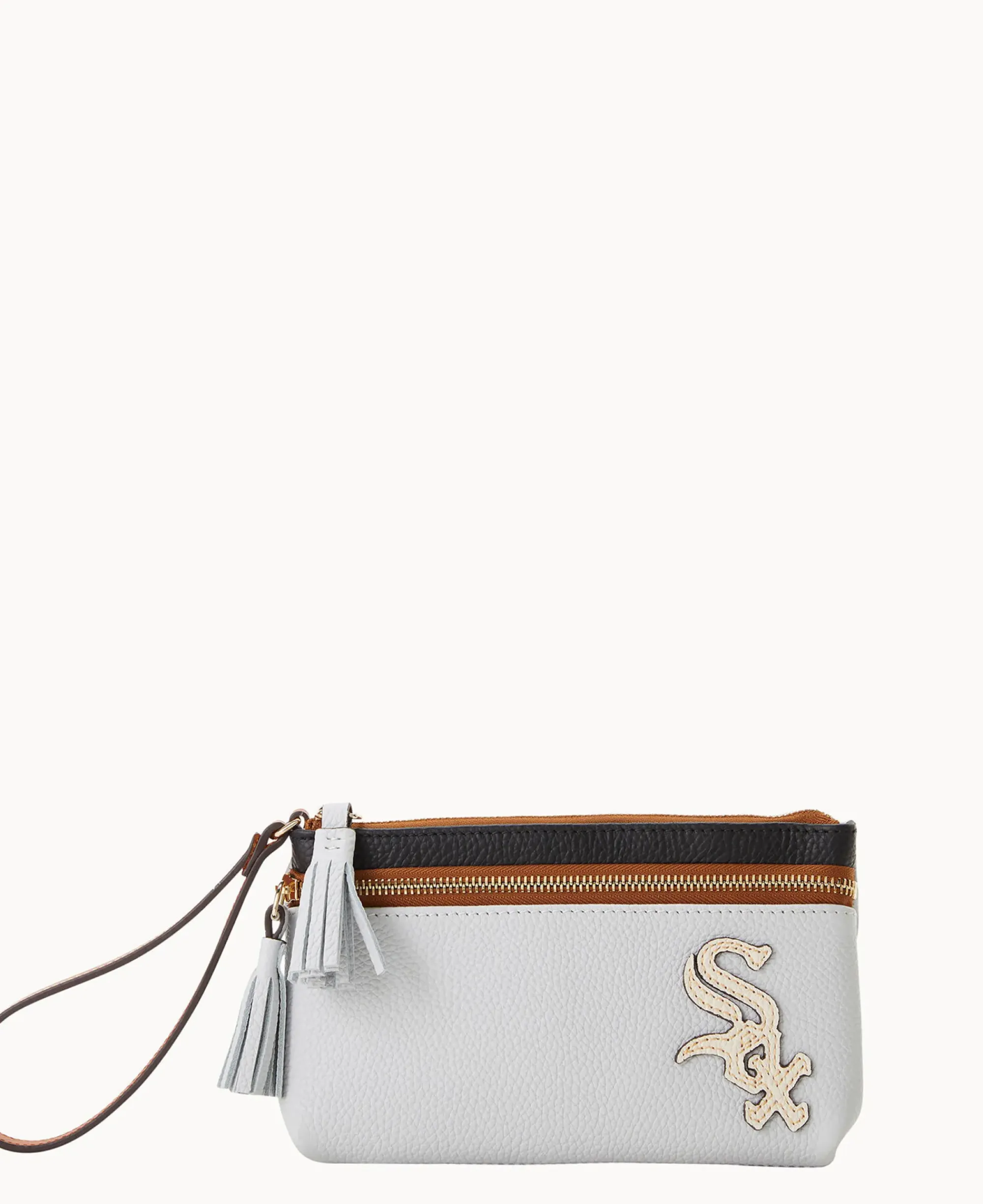Dooney & Bourke Grab and Go|Wristlets<MLB Double Zip Wristlet White Sox