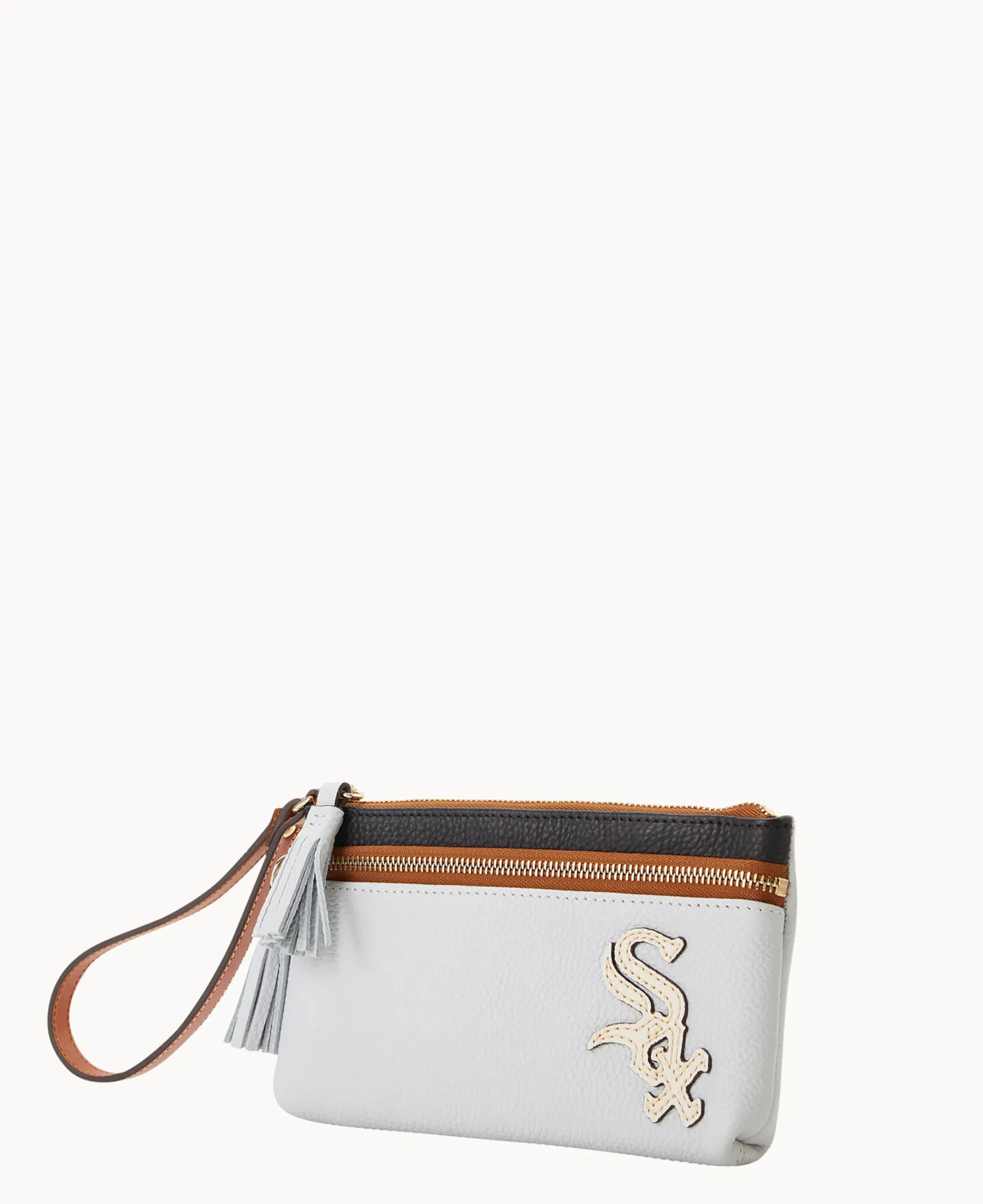 Dooney & Bourke Grab and Go|Wristlets<MLB Double Zip Wristlet White Sox