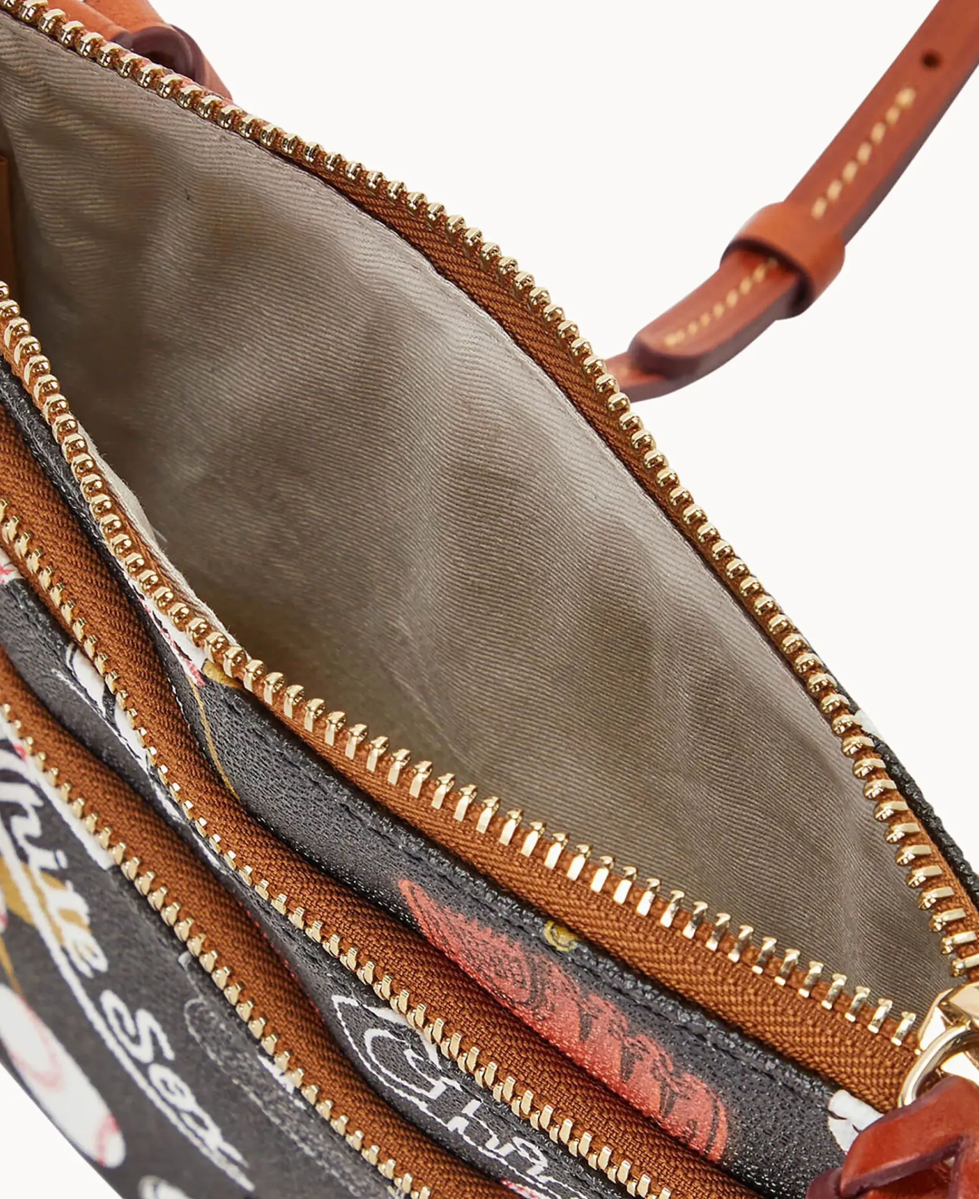Dooney & Bourke Game Day Ready|Printed Fabric<MLB N S Triple Zip Crossbody White Sox