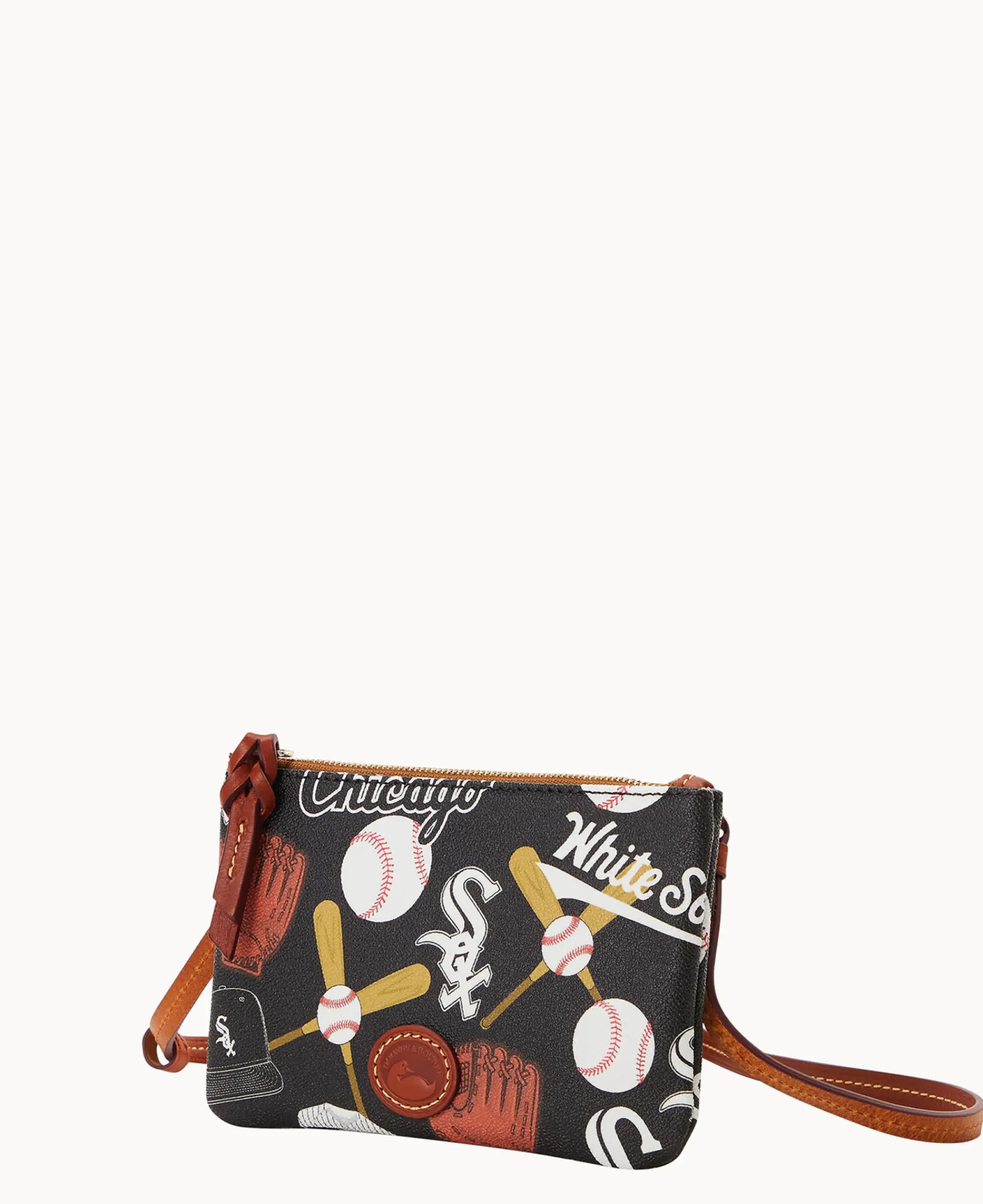 Dooney & Bourke Game Day Ready|Printed Fabric<MLB Top Zip Crossbody White Sox