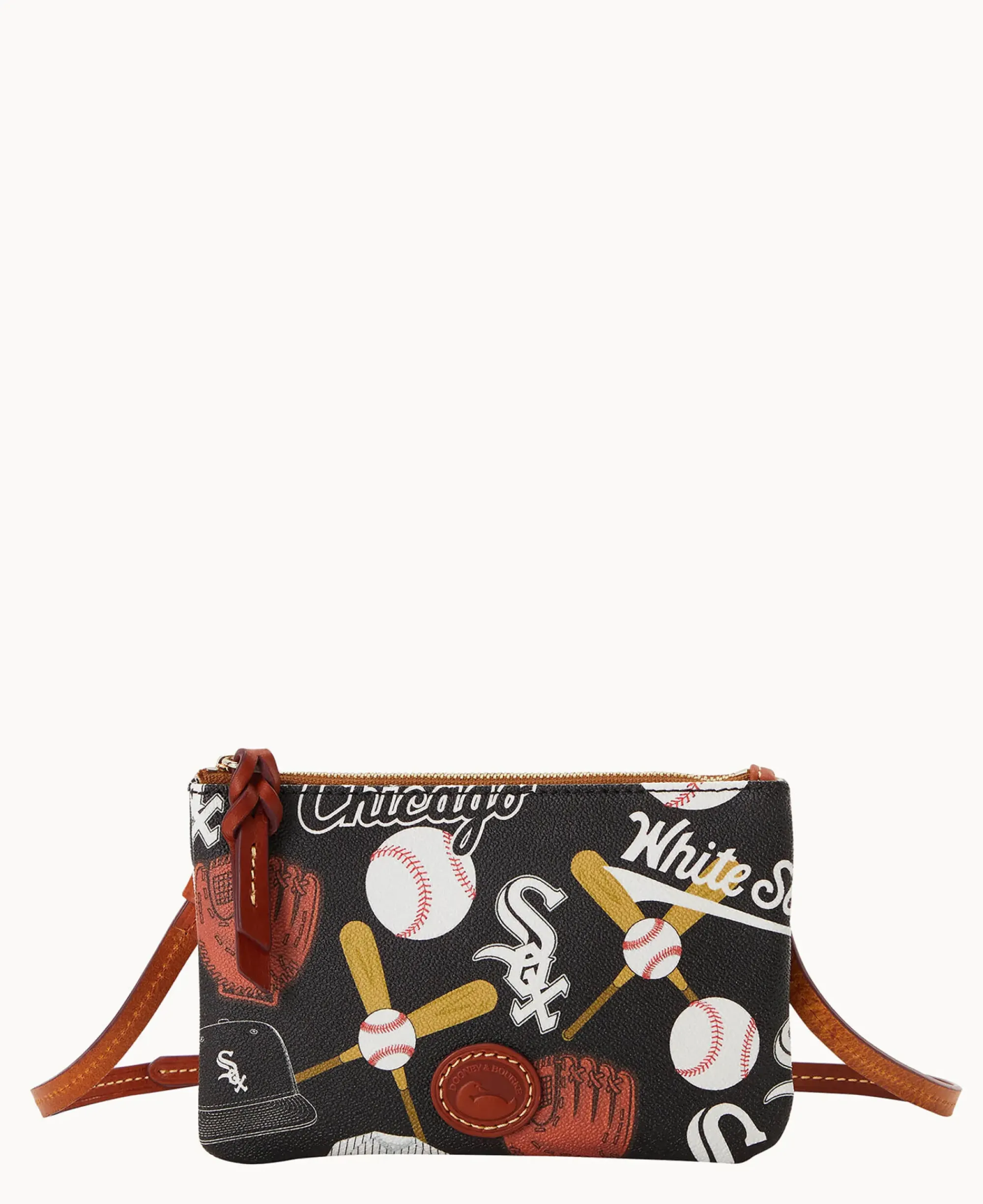 Dooney & Bourke Game Day Ready|Printed Fabric<MLB Top Zip Crossbody White Sox