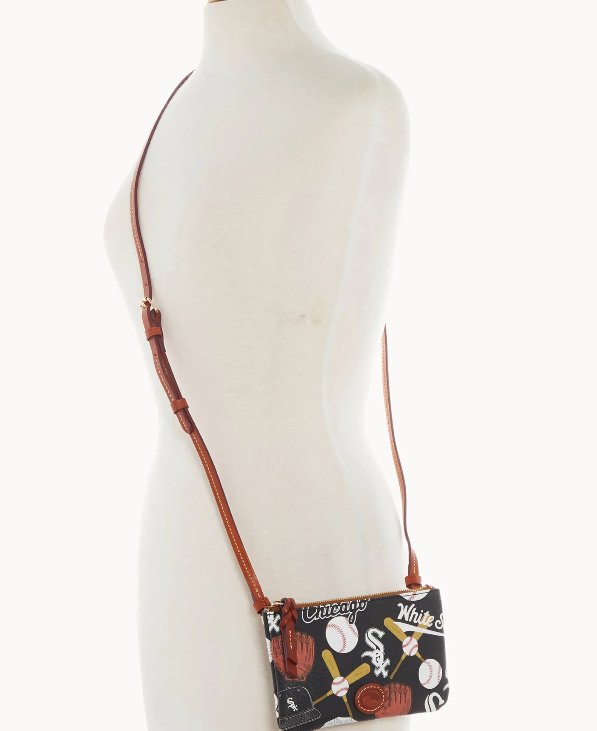 Dooney & Bourke Game Day Ready|Printed Fabric<MLB Top Zip Crossbody White Sox