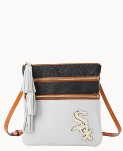 Dooney & Bourke Game Day Ready|Printed Fabric<MLB Triple Zip Crossbody White Sox