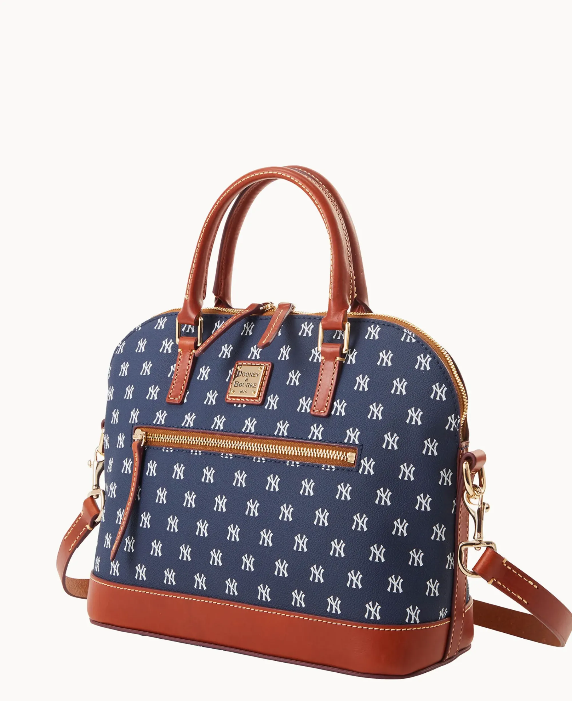 Dooney & Bourke Game Day Ready|Printed Fabric<MLB Domed Zip Satchel YANKEES