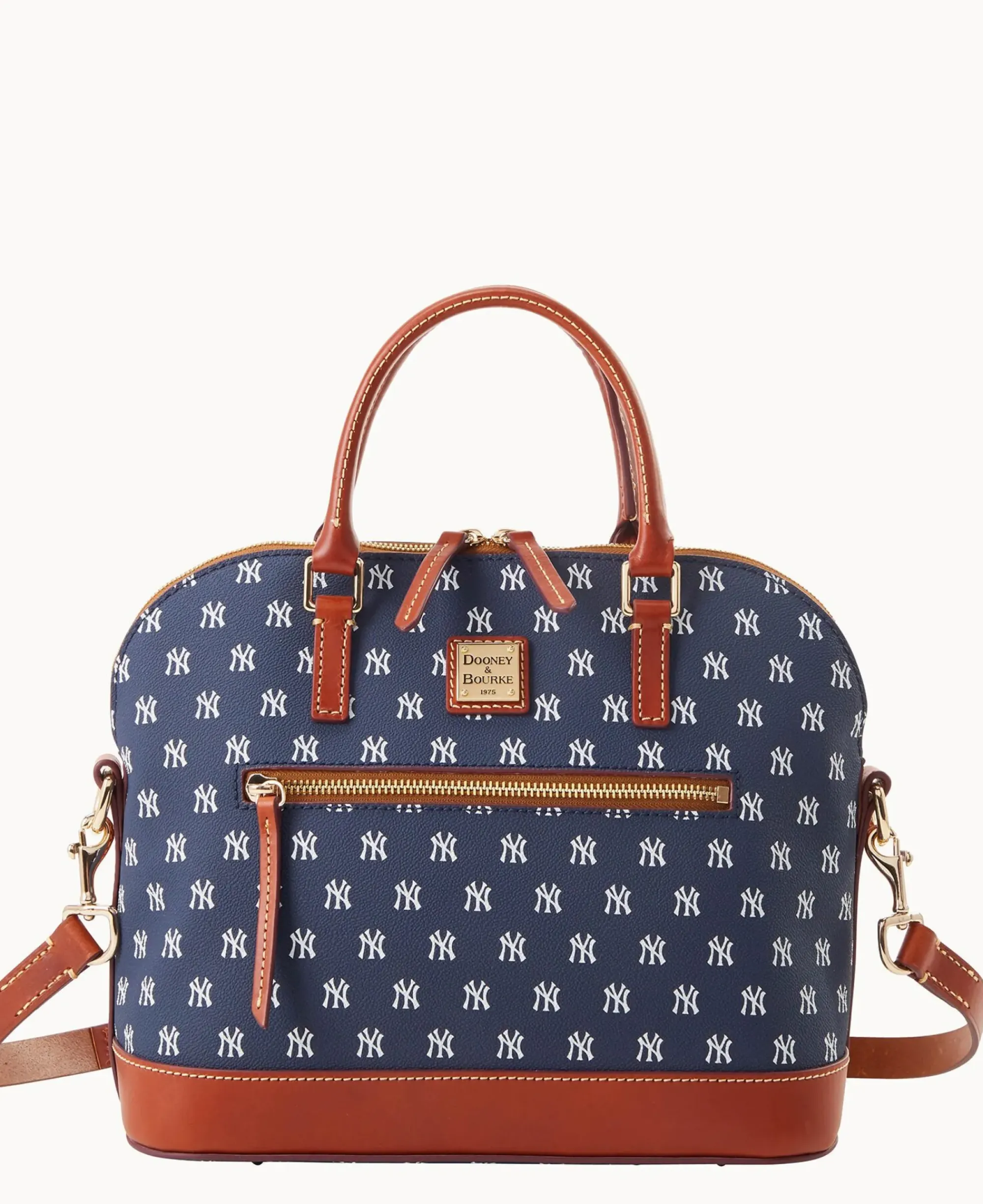 Dooney & Bourke Game Day Ready|Printed Fabric<MLB Domed Zip Satchel YANKEES