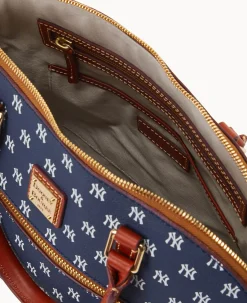 Dooney & Bourke Game Day Ready|Printed Fabric<MLB Domed Zip Satchel YANKEES
