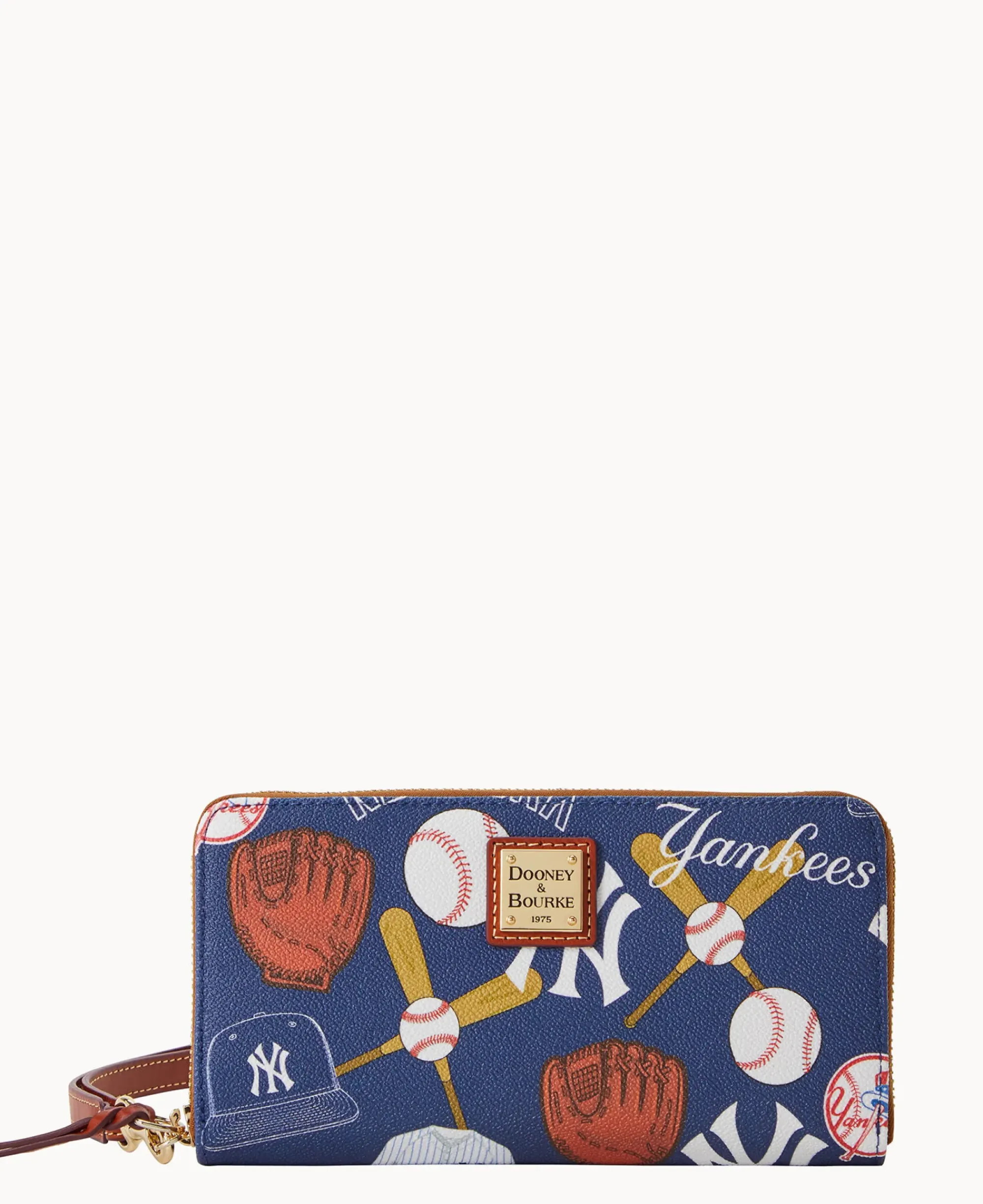 Dooney & Bourke Grab and Go|Wristlets<MLB Large Zip Around Wristlet Yankees