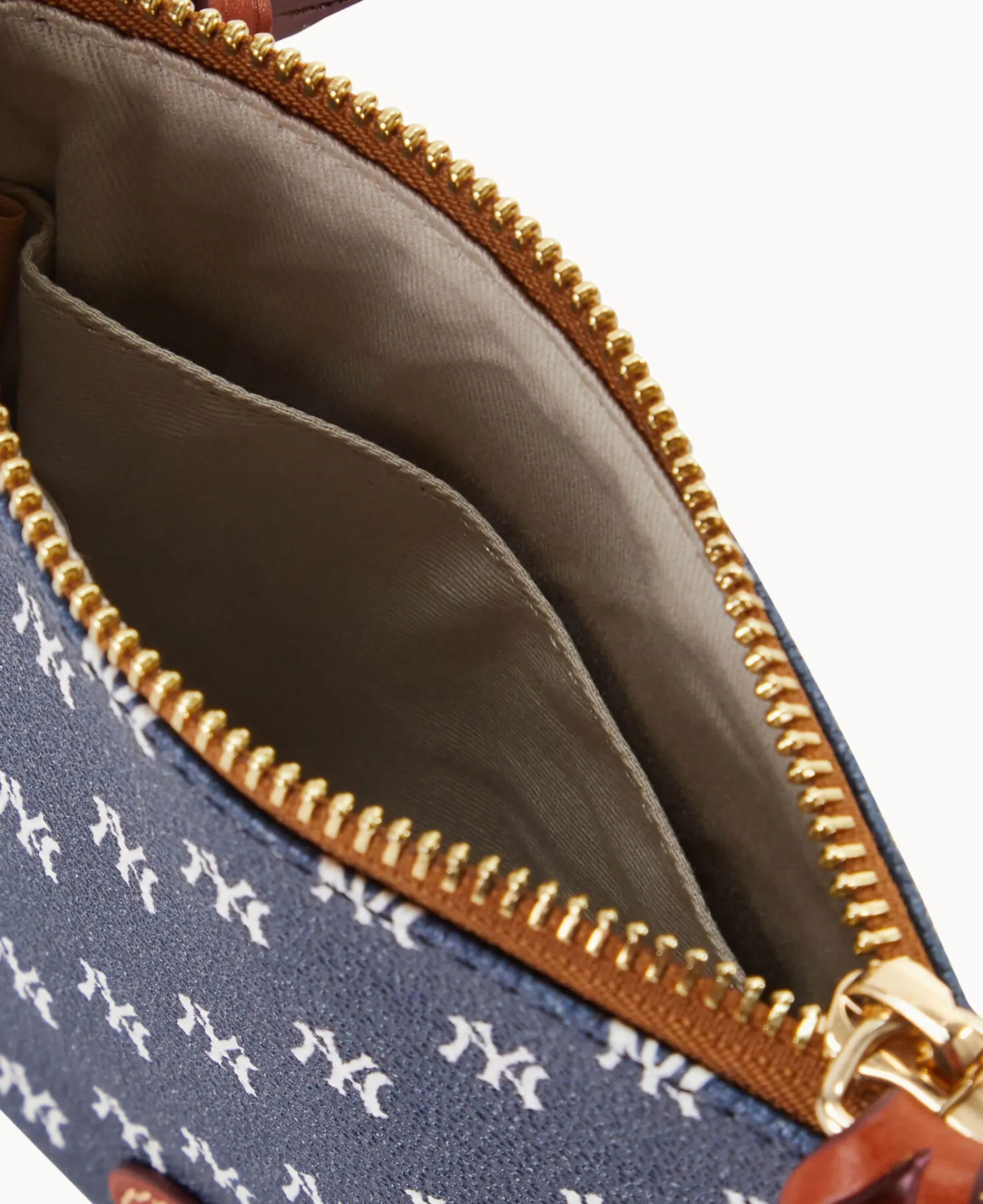 Dooney & Bourke Game Day Ready|Printed Fabric<MLB Small North South Top Zip Crossbody Yankees