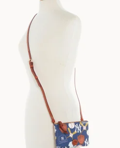 Dooney & Bourke Game Day Ready|Printed Fabric<MLB Top Zip Crossbody Yankees